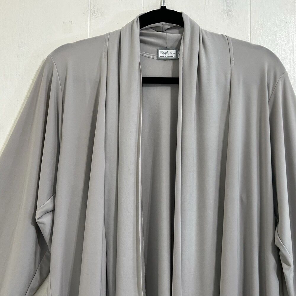 Sympli Canada Oatmeal Stretch Jersey Cardigan Size 10 Open Front Soft Comfy - Picture 3 of 15
